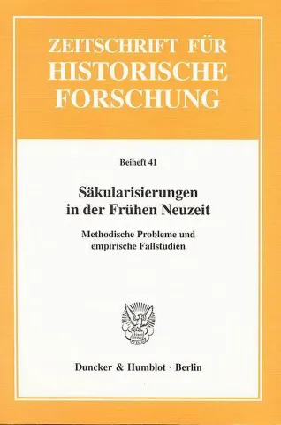 cover of Saekularisierungen in der Fruehen Neuzeit